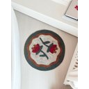 Ver imagem 3 de Tapete Redondo Floral Tulipa Detalhe Verde Frufru 80x80 Cm Lavável na Máquina Casa Dalva