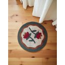 Ver imagem 2 de Tapete Redondo Floral Tulipa Detalhe Verde Frufru 80x80 Cm Lavável na Máquina Casa Dalva