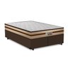 Cama Box Queen Marrom + Colchão de Molas - Comfort Prime - Prime Dreams Classic - 158x198x57cm - 1