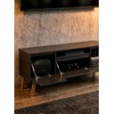 Ver imagem 2 de Rack para TV 150cm Retro MDF Grafite Dallas - On Móveis