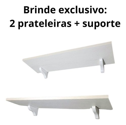 Prateleira Tampo Mesa P Escritório + Brind 2 Prateleiras Mdf - 2