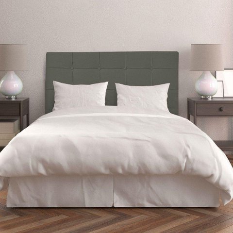 Cabeceira Cama Box King 195cm Suede Cinza Ana Luisa