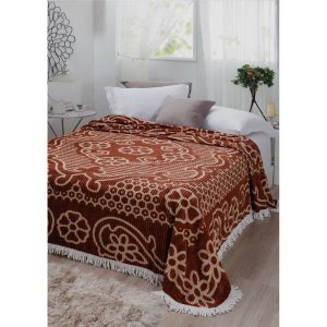 Colcha Chenille Jolitex Casal Marrom 2,20x2,40m