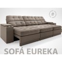 Ver imagem 3 de Sofá com Porta Copos e Carregador USB Eureka 2,30m Assento Retrátil e Reclinável Velosuede