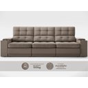 Ver imagem 5 de Sofá com Porta Copos e Carregador USB Eureka 2,30m Assento Retrátil e Reclinável Velosuede