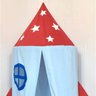 Cabana Infantil Tenda Dossel 04 peças com Tapete - Foguete Azul - 2