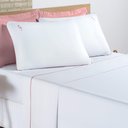 Ver imagem 2 de Jogo de Cama Lençol Percal 200 Fios 100% Algodão Liana Queen 04 Peças Branco