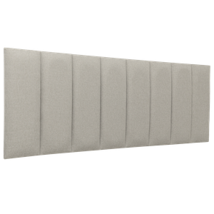 Cabeceira Queen Linho Prata Placa Modulada Estofada Ripada Adesiva