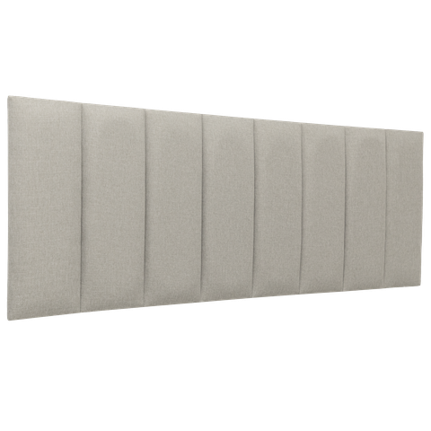 Cabeceira Queen Linho Prata Placa Modulada Estofada Ripada Adesiva