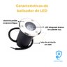 Kit 4 Balizador Led 3w Spot Solo Piso Jardim Branco Quente - Prateado - Preto - Branco Quente - 3