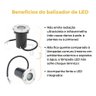 Kit 4 Balizador Led 3w Spot Solo Piso Jardim Branco Quente - Prateado - Preto - Branco Quente - 6