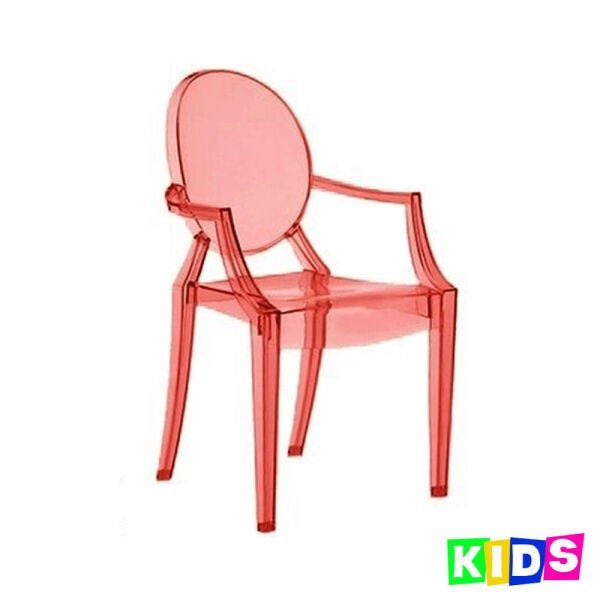 Cadeira Louis Ghost Infantil Vermelho Translucido - 1