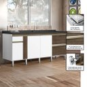 Ver imagem 2 de Gabinete Cozinha 194cm Portas e Gavetas 100% MDF Balcão Pia: Avelato/Branco
