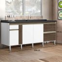 Ver imagem 4 de Gabinete Cozinha 194cm Portas e Gavetas 100% MDF Balcão Pia: Avelato/Branco