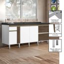 Ver imagem 3 de Gabinete Cozinha 194cm Portas e Gavetas 100% MDF Balcão Pia: Avelato/Branco