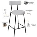 Ver imagem 4 de Kit 02 Banquetas Baixa para Cozinha Sala de Jantar Bancada Milão L02 Linho Cinza - lyam decor Lyam D