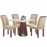 Mesa de Jantar 4 Lugares Kansas/arthus com Vidro Chocolate/off White/suede Bege - Cel Móveis - 2