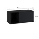 Ver imagem 6 de Armário Aéreo com Nicho e Porta Basculante 35x80x35cm Wlnp80 Preto Ônix