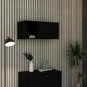 Ver imagem 2 de Armário Aéreo com Nicho e Porta Basculante 35x80x35cm Wlnp80 Preto Ônix