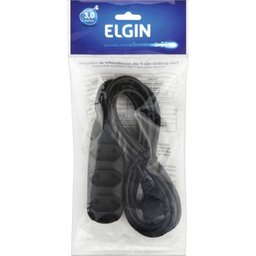 Extensao Eletrica Bipolar 3 Entradas 3mts. Preta Elgin - 2