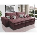 Ver imagem 1 de Sofá Retrátil e Reclinável 2.12M com Molas Ensacadas Cama Inbox Supreme Tecido Suede Vinho
