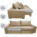 Ver imagem 2 de Sofá Retrátil e Reclinável 2.32M com Molas Ensacadas Cama Inbox Supreme Tecido Suede Bege