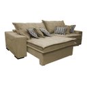 Ver imagem 7 de Sofá Retrátil e Reclinável 2.32M com Molas Ensacadas Cama Inbox Supreme Tecido Suede Bege