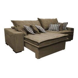 Sofá Retrátil e Reclinável 2.32M com Molas Ensacadas Cama Inbox Supreme Tecido Suede Castor - 7
