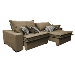 Sofá Retrátil e Reclinável 2.32M com Molas Ensacadas Cama Inbox Supreme Tecido Suede Castor - 8