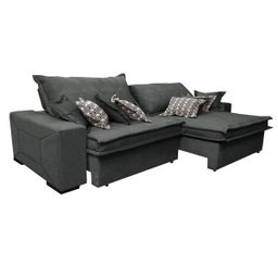 Sofá Retrátil e Reclinável 2.32M com Molas Ensacadas Cama Inbox Supreme Tecido Suede Cinza - 8