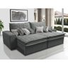 Sofá Retrátil e Reclinável 2.32M com Molas Ensacadas Cama Inbox Supreme Tecido Suede Cinza - 1