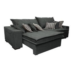 Sofá Retrátil e Reclinável 2.32M com Molas Ensacadas Cama Inbox Supreme Tecido Suede Cinza - 7