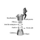 Ver imagem 6 de Cafeteira Italiana Alumínio faz 6 Xícaras Café Expresso - Cinza