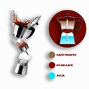 Ver imagem 3 de Cafeteira Italiana Alumínio faz 6 Xícaras Café Expresso - Cinza