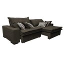 Ver mais imagens de Sofá Retrátil e Reclinável 2.72M com Molas Ensacadas Cama Inbox Supreme Tecido Suede Café