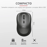 Mouse Sem Fio Usb Wireless Mini Compacto Trust Yvi Wireless Preto 18519i - 7