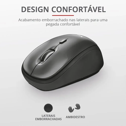 Mouse Sem Fio Usb Wireless Mini Compacto Trust Yvi Wireless Preto 18519i - 6