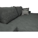 Ver imagem 4 de Sofá Retrátil e Reclinável 2.52M com Molas Ensacadas Cama Inbox Supreme Tecido Suede Cinza