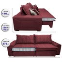 Ver imagem 2 de Sofá Retrátil e Reclinável 2.72M com Molas Ensacadas Cama Inbox Supreme Tecido Suede Vinho