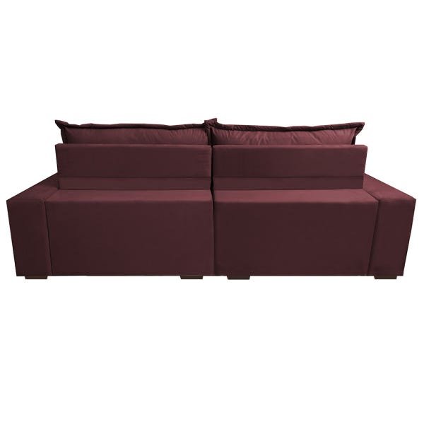 Sofá Retrátil e Reclinável 2.72M com Molas Ensacadas Cama Inbox Supreme Tecido Suede Vinho - 6