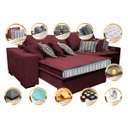 Ver imagem 3 de Sofá Retrátil e Reclinável 2.72M com Molas Ensacadas Cama Inbox Supreme Tecido Suede Vinho
