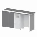 Ver imagem 5 de Armário Frigobar de Embutir Direito com Armário 2 Portas Pés em Metal 180cm Corporate Branco