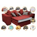 Ver imagem 3 de Sofá Retrátil e Reclinável 2.92M com Molas Ensacadas Cama Inbox Supreme Tecido Suede Vermelho