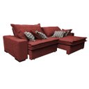 Ver mais imagens de Sofá Retrátil e Reclinável 2.92M com Molas Ensacadas Cama Inbox Supreme Tecido Suede Vermelho