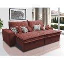 Ver imagem 1 de Sofá Retrátil e Reclinável 2.92M com Molas Ensacadas Cama Inbox Supreme Tecido Suede Vermelho