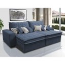 Ver imagem 1 de Sofá Retrátil e Reclinável 3.12M com Molas Ensacadas Cama Inbox Supreme Tecido Suede Azul