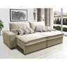Sofá Retrátil e Reclinável 3.12M com Molas Ensacadas Cama Inbox Supreme Tecido Suede Bege - 1