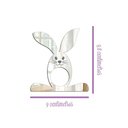 Ver imagem 2 de Porta Guardanapo Coelho com Carinha Espelhado Kit 4 Peças 9cmx9,8cm - Cria Arte Laser Dourado