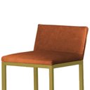 Ver imagem 2 de Kit 2 Banquetas Alta C/ Encosto e Apoio de Pés Courino Área Gourmet Base Dourada - Twdecora