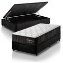 Ver imagem 1 de Cama Box Baú Solteiro Preto + Colchão Molas Ensacadas Zidi Bahamas 88x188x66cm